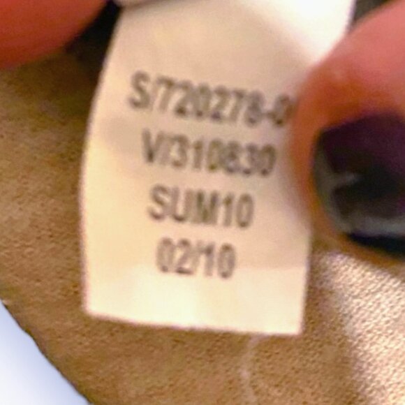 GAP Y2K Polo Shirt Womans S Green Tan Striped Classic Cap Sleeve Slim Fit EUC - Picture 4 of 5